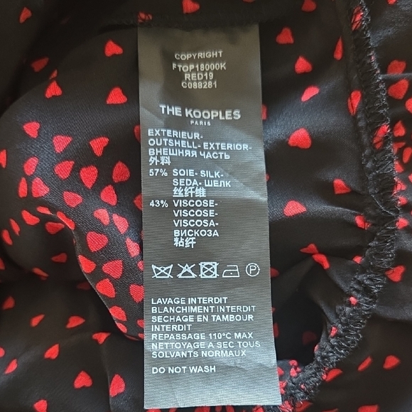 The Kooples Heart Motif and Tie Neck Blouse - Picture 10 of 10